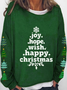 Weihnachten Langarm Jersey Weit Textbriefe Lässig Sweatshirt