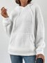 Lässig Langarm Kapuze Fluff/Granular-Fleece-Stoff Unifarben Sweatshirt