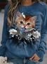 Lässig Katze Weit Sweatshirt