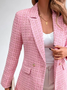 Reverskragen Lässig Weit Blazer
