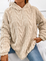 Fluff/Granular-Fleece-Stoff Lässig Langarm Unifarben Sweatshirt