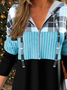 Weit Unifarben Farbblock Reißverschluss Lässig Textur Sweatshirt