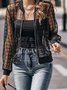 Kariert Muster Postleitzahl oben Schier Mesh Jacke
