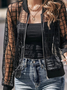 Kariert Muster Postleitzahl oben Schier Mesh Jacke