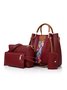 Bunt Abstrakt Muster Patchwork Kunstleder Multifunktional Pendler Handtasche Set