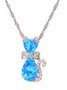 Silber Normal Opal Mondstein Katzenmuster Pendant Halskette jeden Tag Vielseitig Schmuck