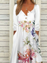 Rundhals Schnalle Freizeitkleid