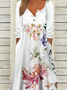 Rundhals Schnalle Freizeitkleid