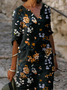 Lässig V-Ausschnitt Kleid