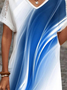 Print Lässig V-Ausschnitt Jersey Bluse