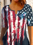 Weit Amerika-Flagge Lässig Jersey Bluse