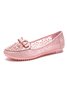 Elegant Abziehbilder Schleife Dekor Spitze Nahtverarbeitung Flach Schuhe