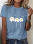 Große Größen Weit Lässig Gänseblümchen Jersey T-Shirt