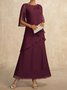Rundhals Unifarben Weit Freizeitkleid
