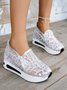 Fashion Paillette Atmungsaktiv Mesh Slip On Plateau Sneakers