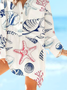 Weit Urlaub Hemdkragen Tunika Kleid