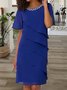 Chiffon Bördeln Freizeitkleid