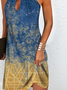 Neckholder Metall Abstrakt Print Freizeitkleid