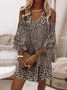 Weit Polka Dots Rüschenärmel Schulterfrei Urlaub Kleid