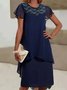 Lässig Unifarben Kleid