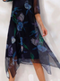 Rundhals Weit Freizeitkleid