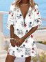 Geblümt Weit Mesh Urlaub Kleid