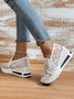 Blumenstickerei Mesh Paneeliert Slip-On Keil Sneakers