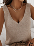 Lässig Unifarben Weit Tanktop Oberteile