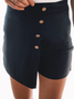 Unifarben Schnalle Lässig Regelmäßige Passform Shorts