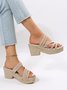 multi Geflochten Gurtband Zwei Wege Tragen Plateau Blockabsatz Espadrille Pantolette