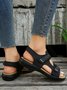 Retro Stickerei Haken und Schleife Bequem Sohle Flach Pantolette