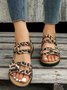 Retro Stickerei Haken und Schleife Bequem Sohle Flach Pantolette