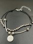 Böhmen Metall Perlen Leder Multilayer Fußkettchen Western Stil Ethnisch Damen Schmuck