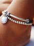 Böhmen Metall Perlen Leder Multilayer Fußkettchen Western Stil Ethnisch Damen Schmuck