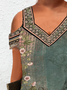Große Größen Weit Cut-Outs Jersey Freizeitkleid
