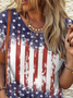 Amerika-Flagge Lässig Rundhals T-Shirt