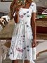 Asymmetrischer Ausschnitt Lässiges Minikleid mit Blumenprint