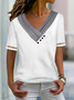 Asymmetrisch Spitze Lässig Bluse