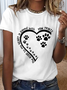 Damen Hund Liebhaber das Straße zu meine Herz ist Gepflastert Mit Pfote Drucke Weit Baumwolle T-Shirt