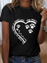 Damen Hund Liebhaber das Straße zu meine Herz ist Gepflastert Mit Pfote Drucke Weit Baumwolle T-Shirt