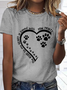 Damen Hund Liebhaber das Straße zu meine Herz ist Gepflastert Mit Pfote Drucke Weit Baumwolle T-Shirt