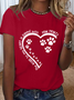 Damen Hund Liebhaber das Straße zu meine Herz ist Gepflastert Mit Pfote Drucke Weit Baumwolle T-Shirt
