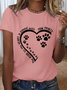 Damen Hund Liebhaber das Straße zu meine Herz ist Gepflastert Mit Pfote Drucke Weit Baumwolle T-Shirt