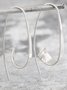 Retro Silber Metall Ohrringe Lässig Damen Schmuck