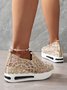 Fashion Paillette Atmungsaktiv Mesh Slip On Plateau Sneakers