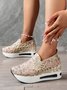 Fashion Paillette Atmungsaktiv Mesh Slip On Plateau Sneakers