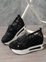 Fashion Paillette Atmungsaktiv Mesh Slip On Plateau Sneakers