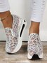 Fashion Paillette Atmungsaktiv Mesh Slip On Plateau Sneakers