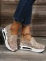 Fashion Paillette Atmungsaktiv Mesh Slip On Plateau Sneakers