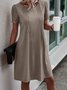 Spitze Rundhals Lässig Weit Kleid